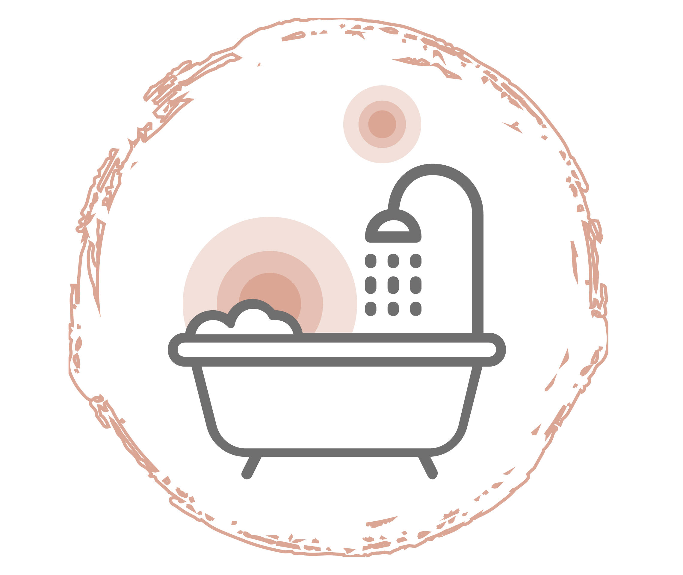 Psoriasis Info Symbolgrafik Bäder und Duschen