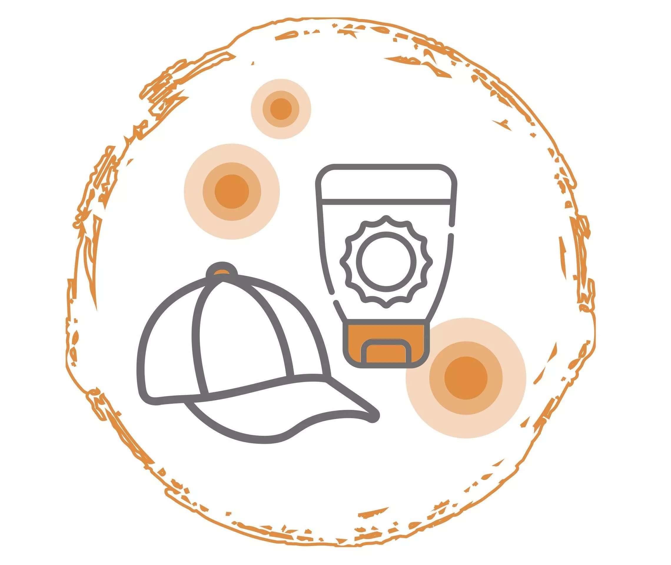 Grafik Cap und Sonnencreme